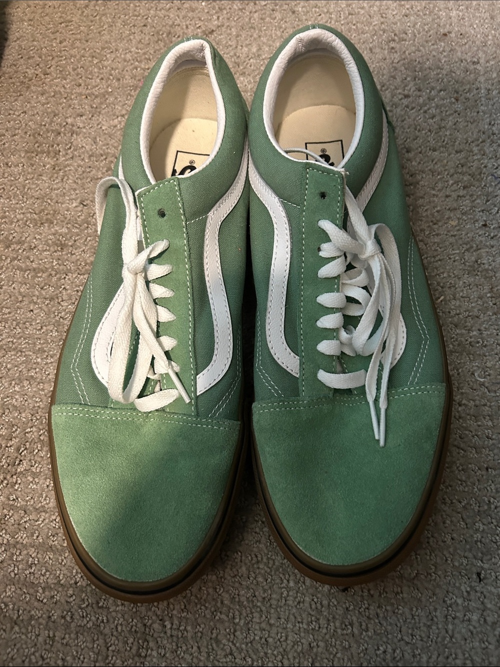 Vans Mint Green Old Skool Sneakers with White Stripe - Picture 2 of 5